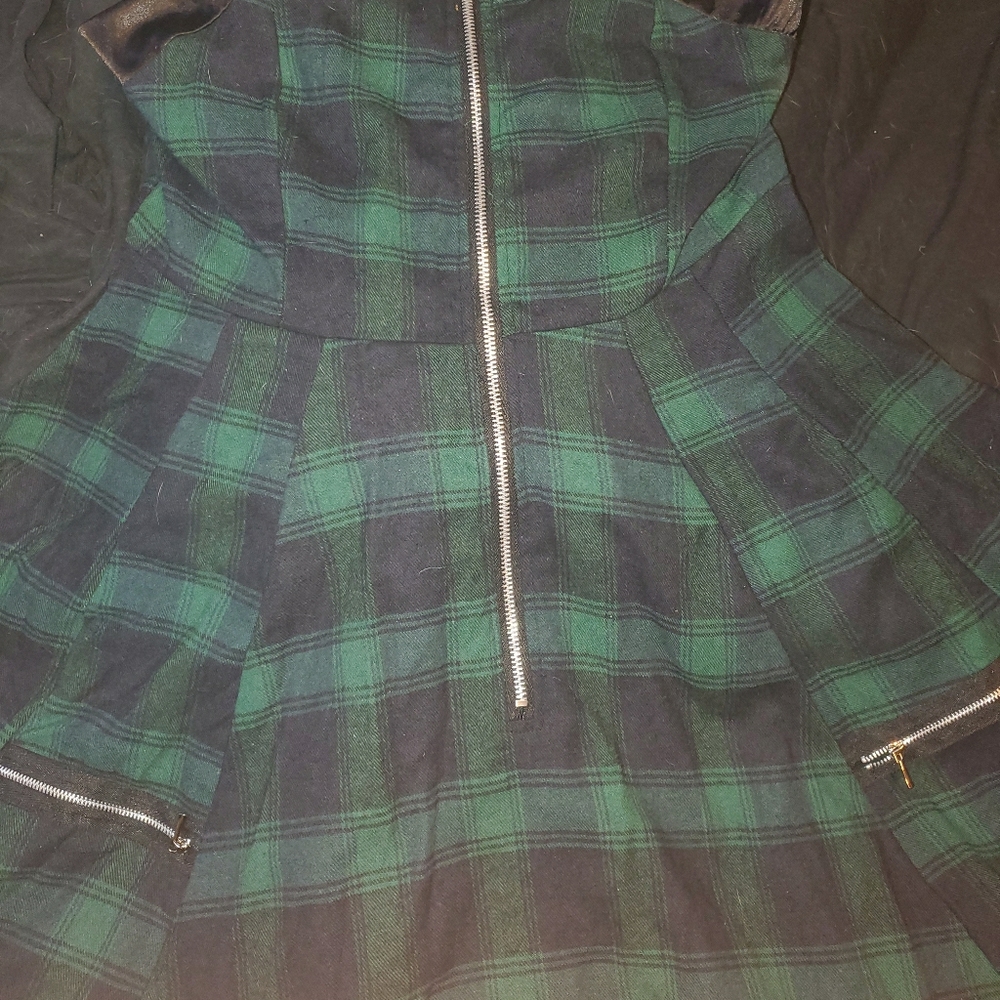 Punk paychibilly zipper dress 2xl